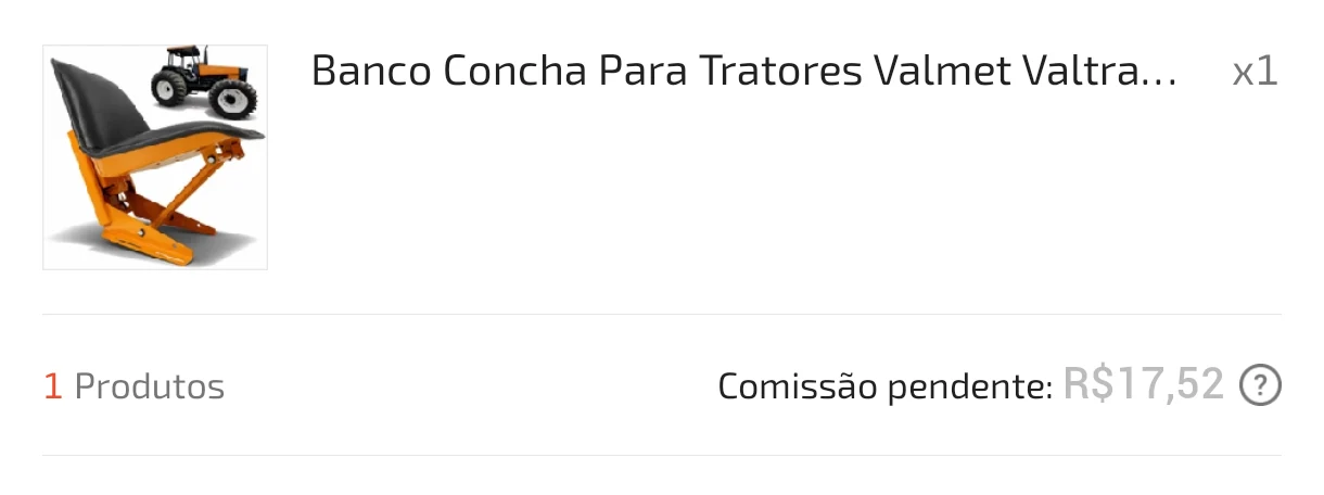 Registro de venda com comissão pendente
